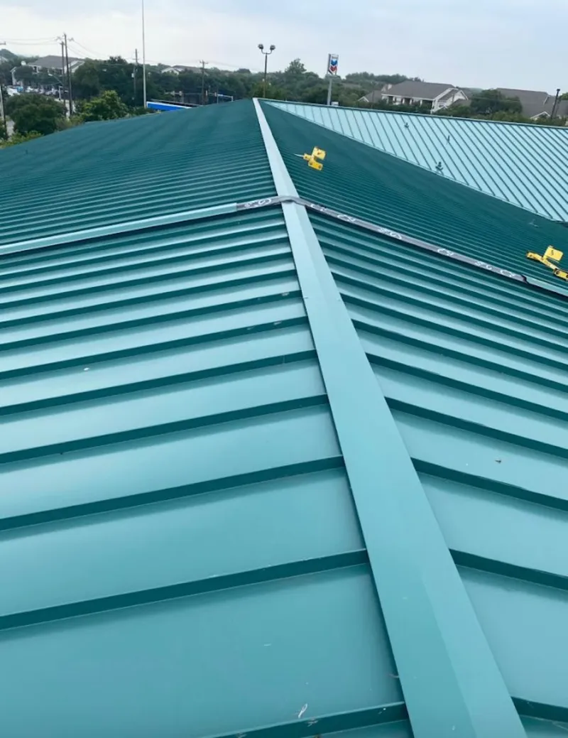 Green commercial metal roof ridge and valley for Metal Roof Repair in Chillicothe